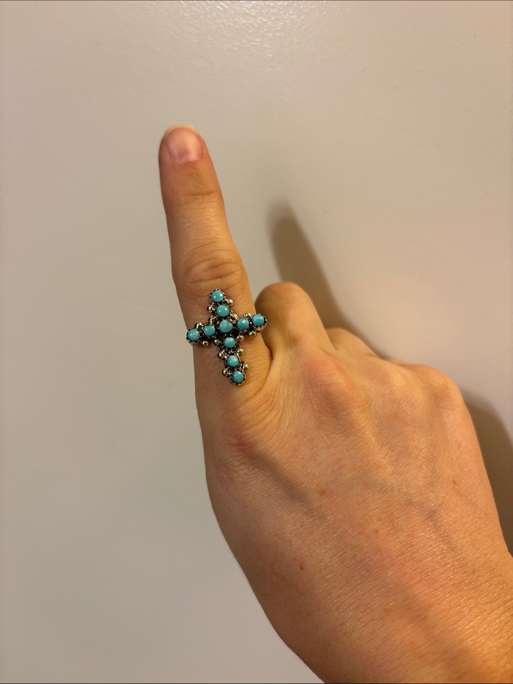 Turquoise Cross Native American Made Ring